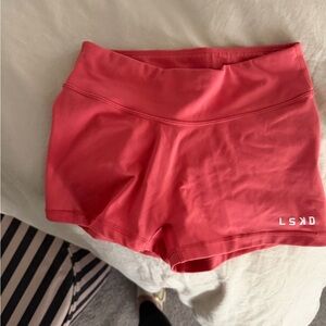 LSKD Women's Coral Athletic Shorts